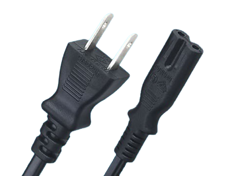 Japan Power Cords, JlS C 8303 Plug To IEC 60320 C7 Connector, Type A, 2 Poles Plug, PSE Certified Japan Power Cords, JlS C 8303 Plug To IEC 60320 C7 Connector, Type A, 2 Poles Plug, PSE Certified